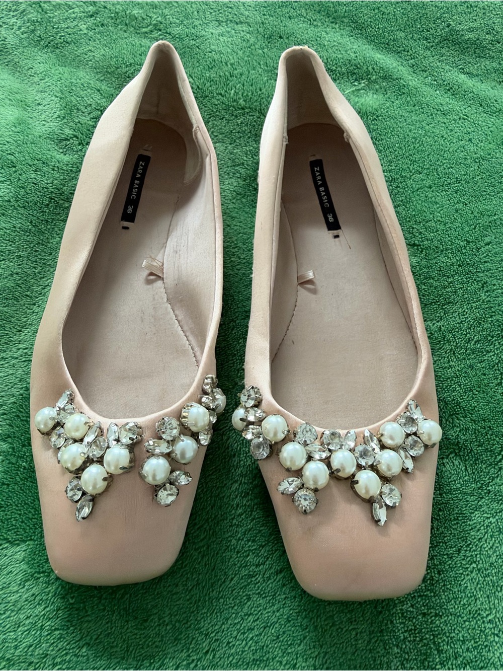Zara Embellished Pink Flats